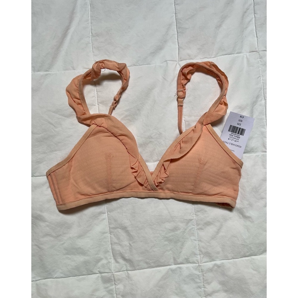 [Topshop] Peach Ruffle Bikini Top